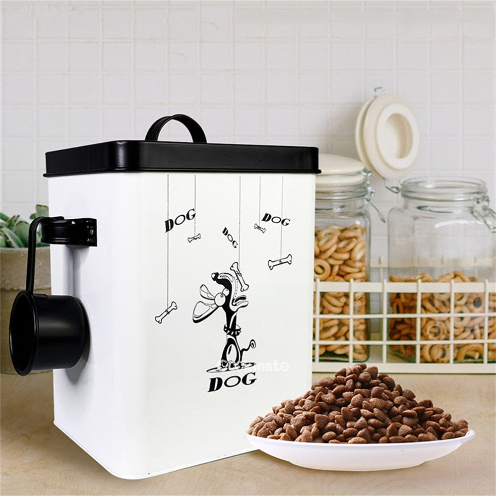 Dog Food Storage Container With Spoon